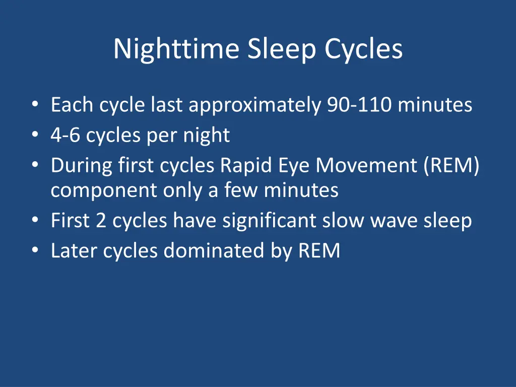 nighttime sleep cycles