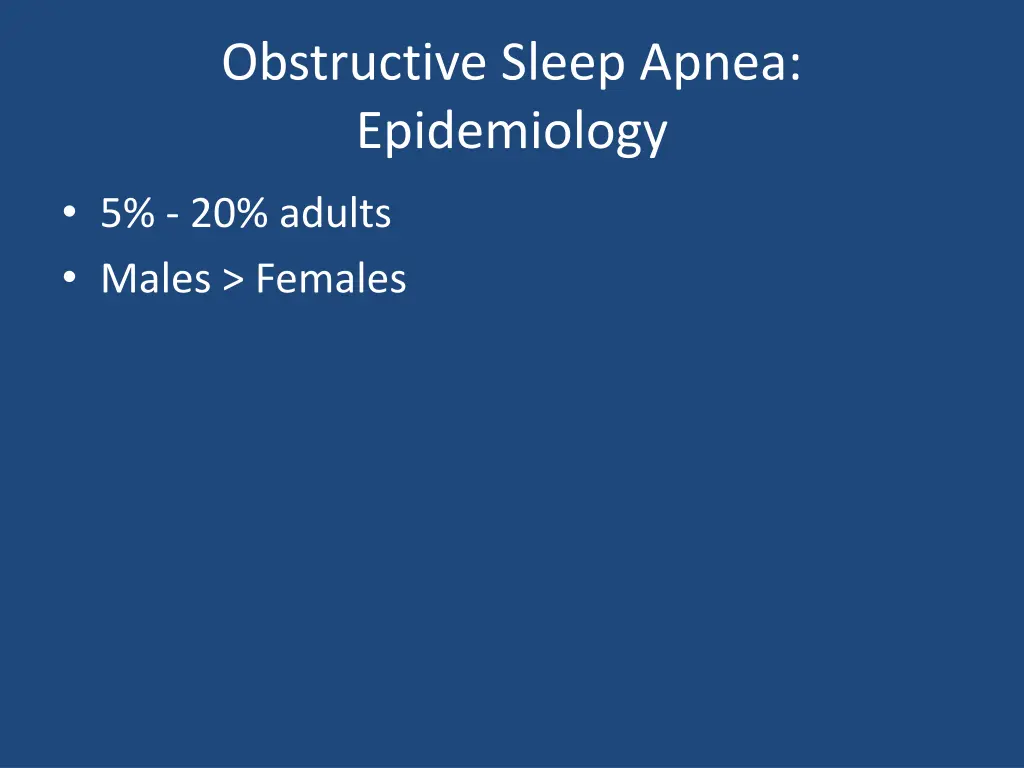 obstructive sleep apnea epidemiology