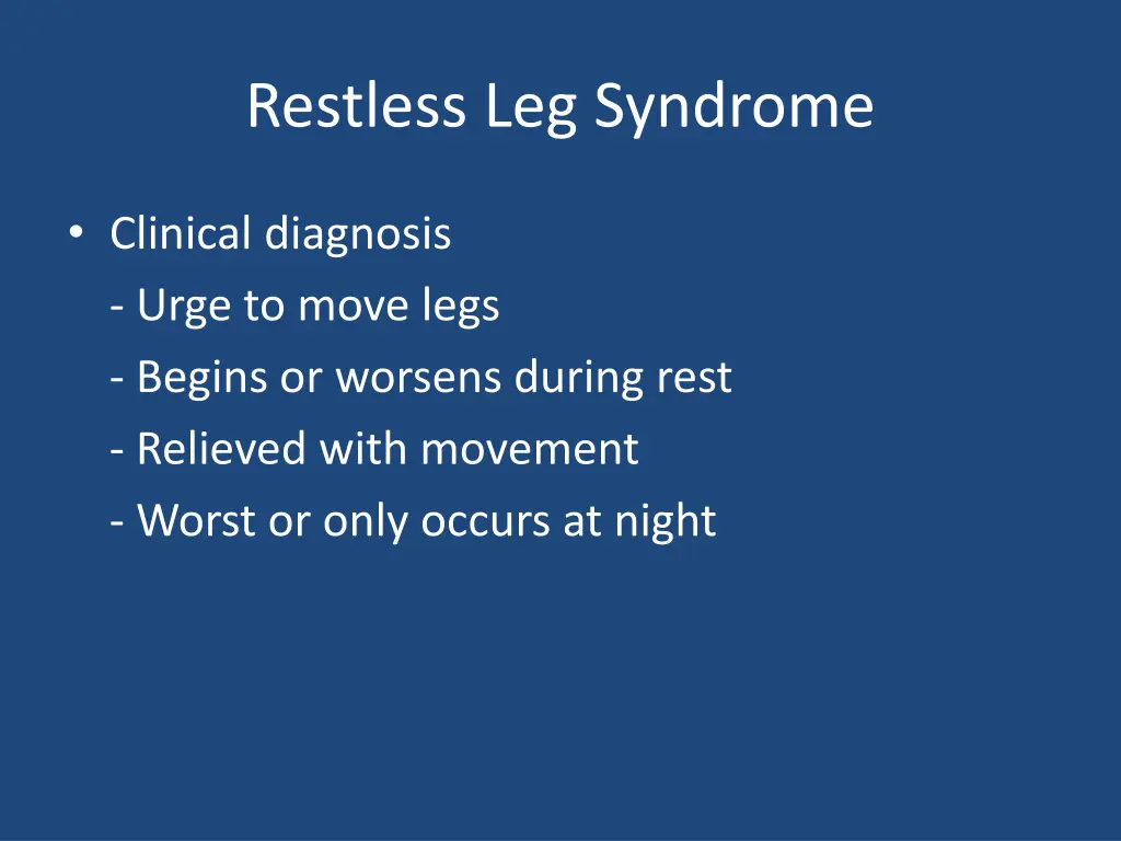 restless leg syndrome