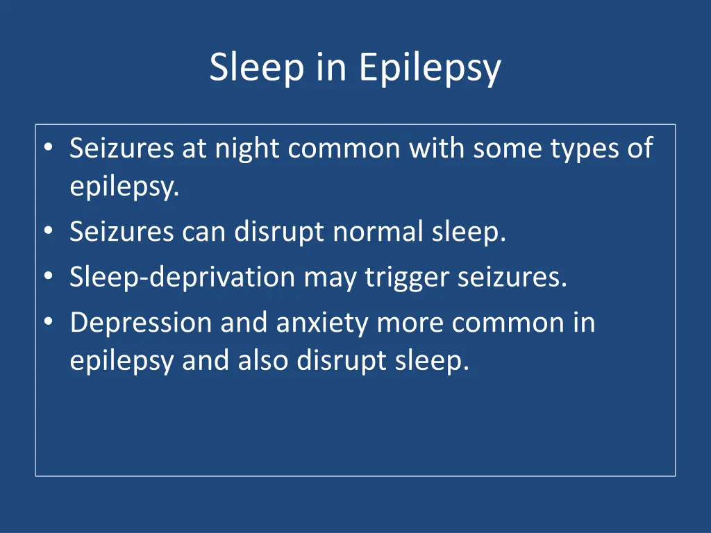 sleep in epilepsy