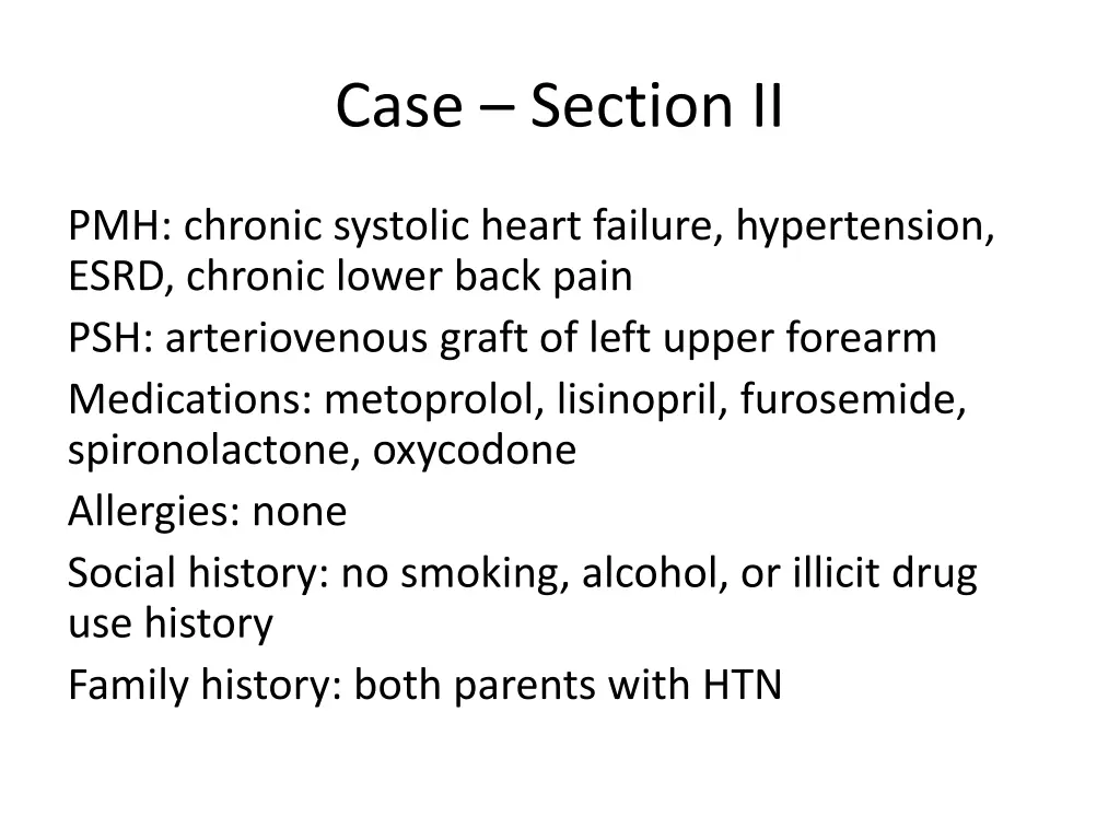 case section ii