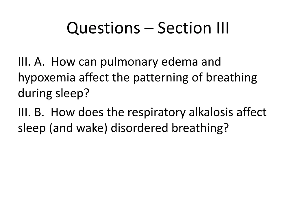 questions section iii