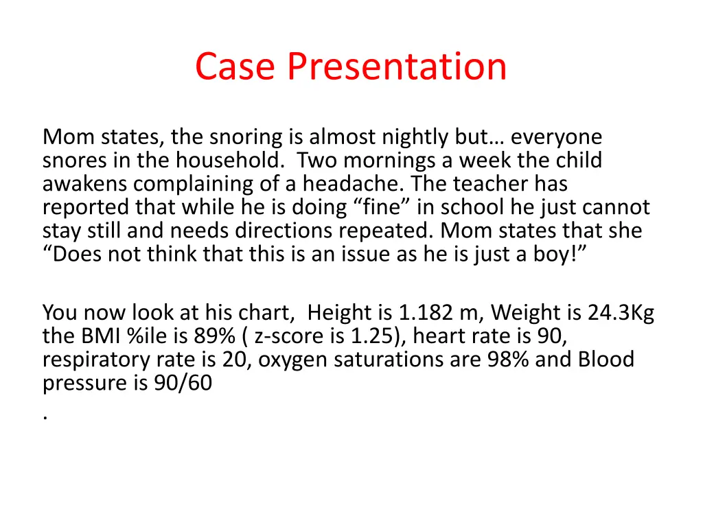 case presentation