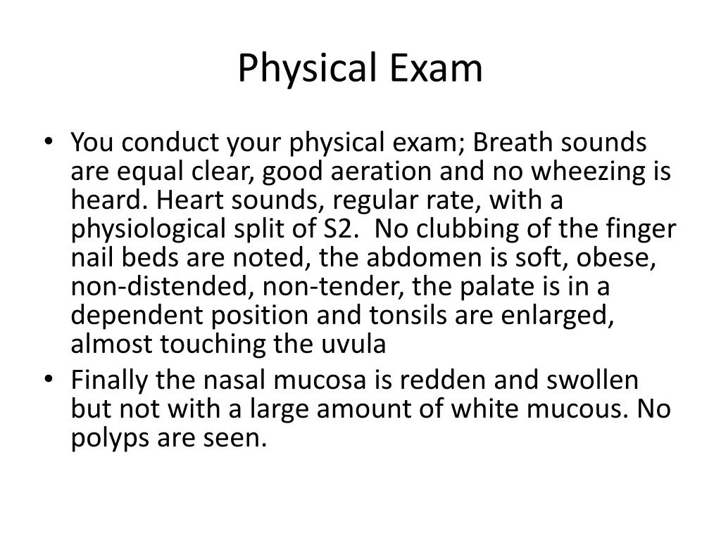 physical exam