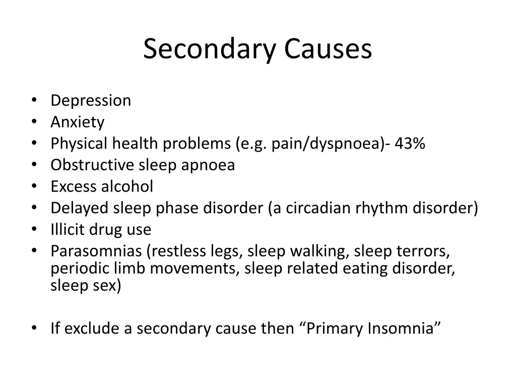 secondary causes