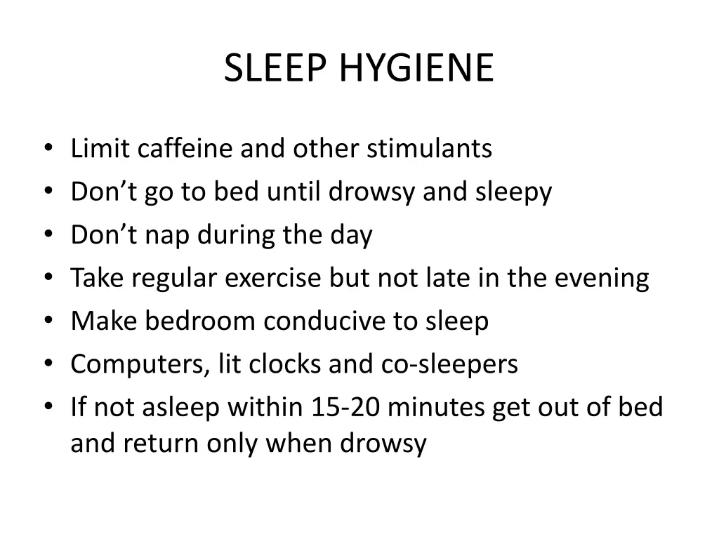 sleep hygiene