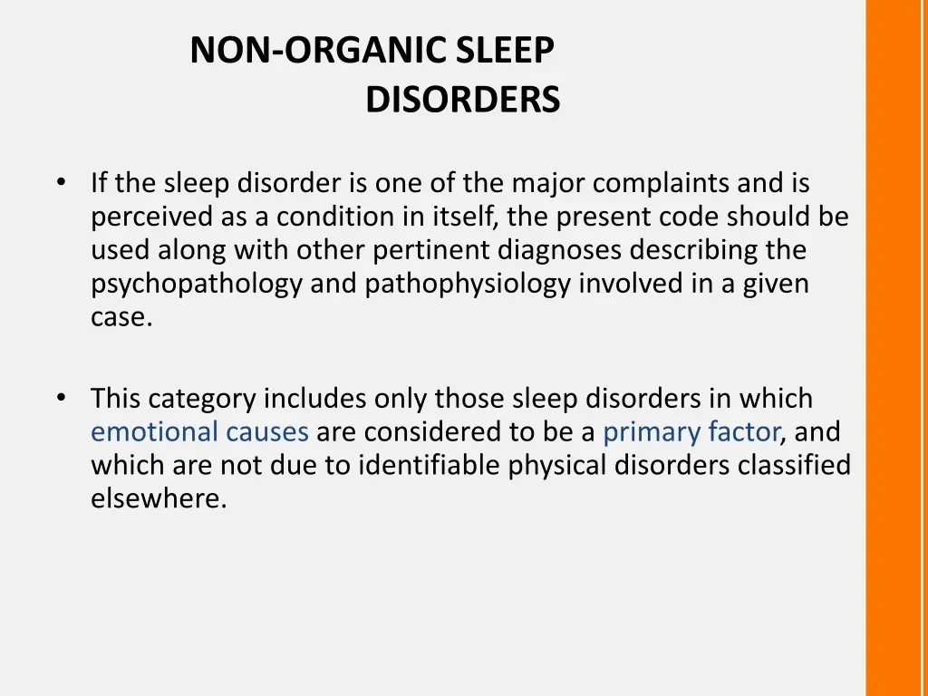 non organic sleep disorders 1