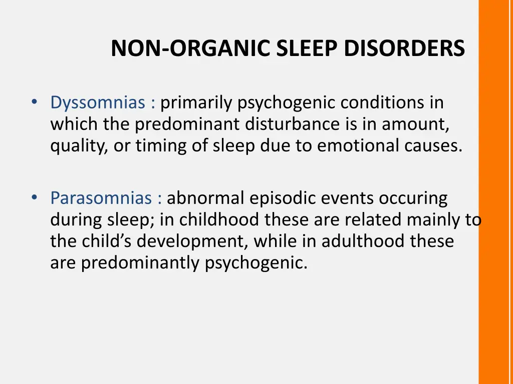 non organic sleep disorders 2