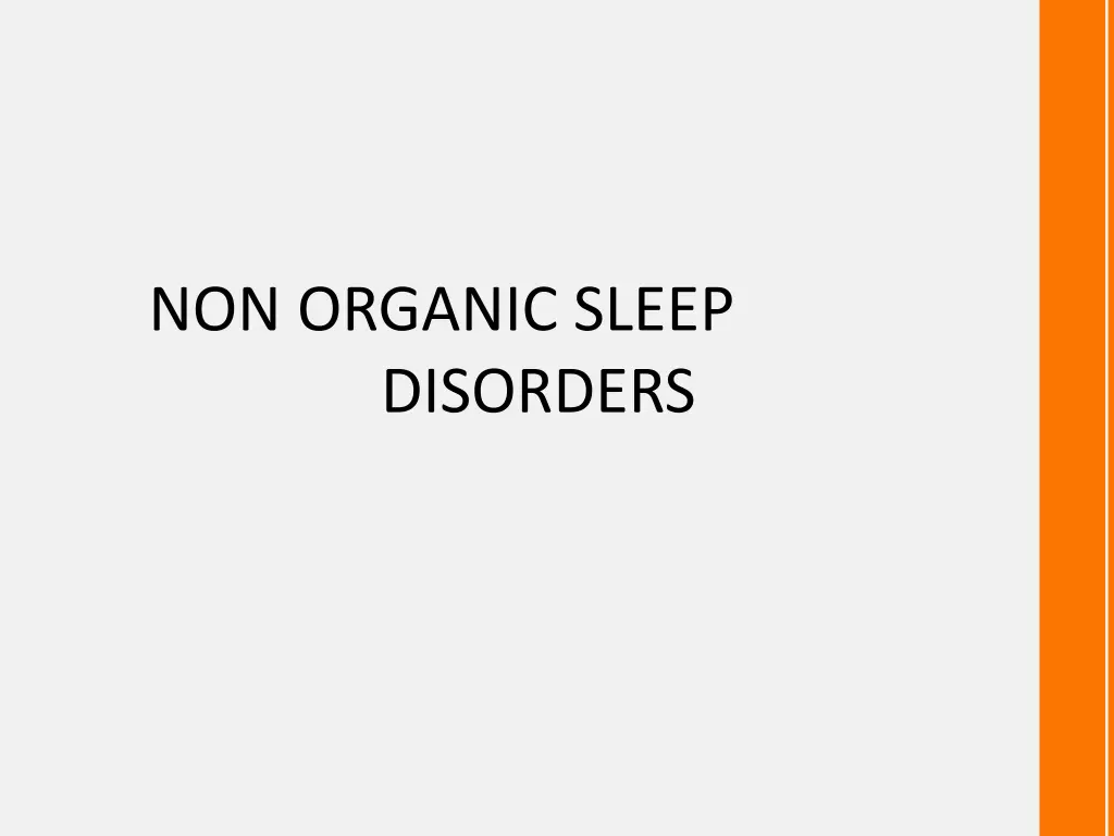 non organic sleep disorders