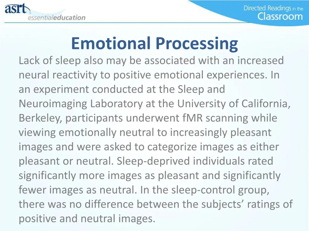 emotional processing lack of sleep also