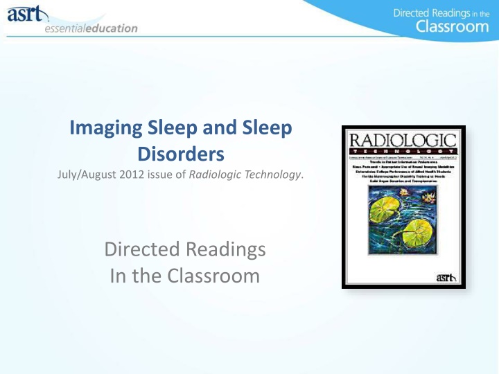 imaging sleep and sleep disorders july august