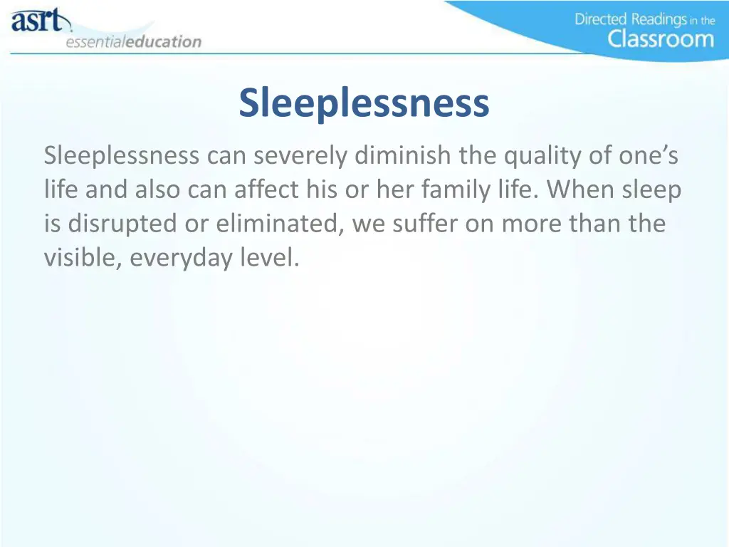 sleeplessness