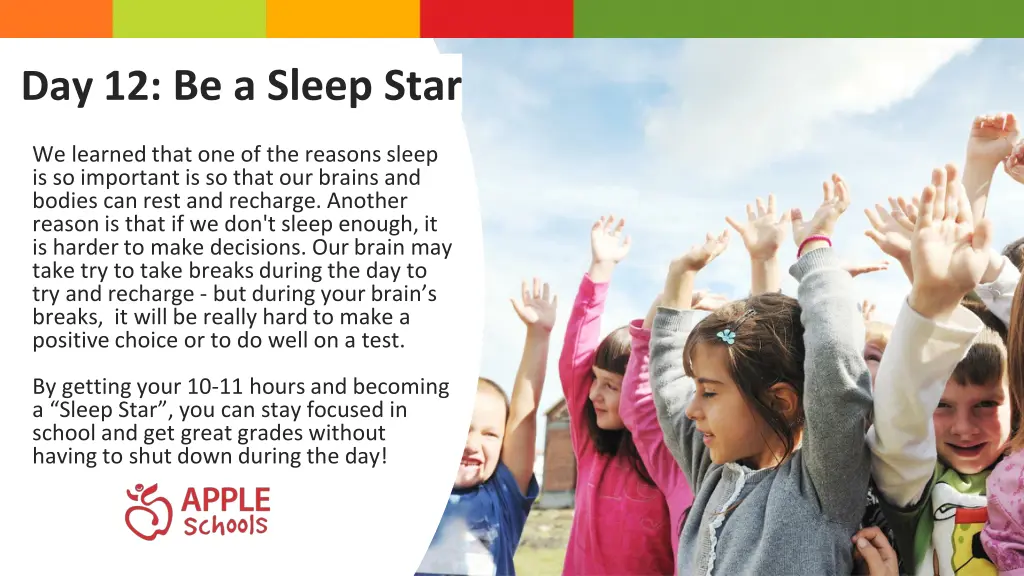 day 12 be a sleep star