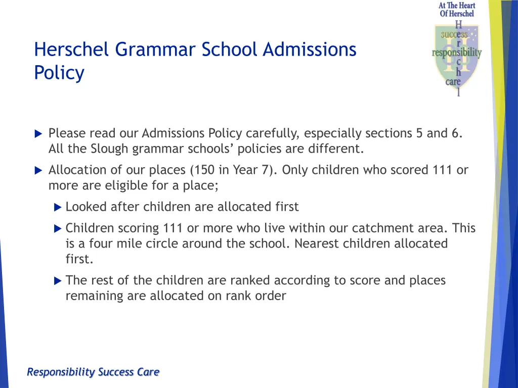 herschel grammar school admissions policy