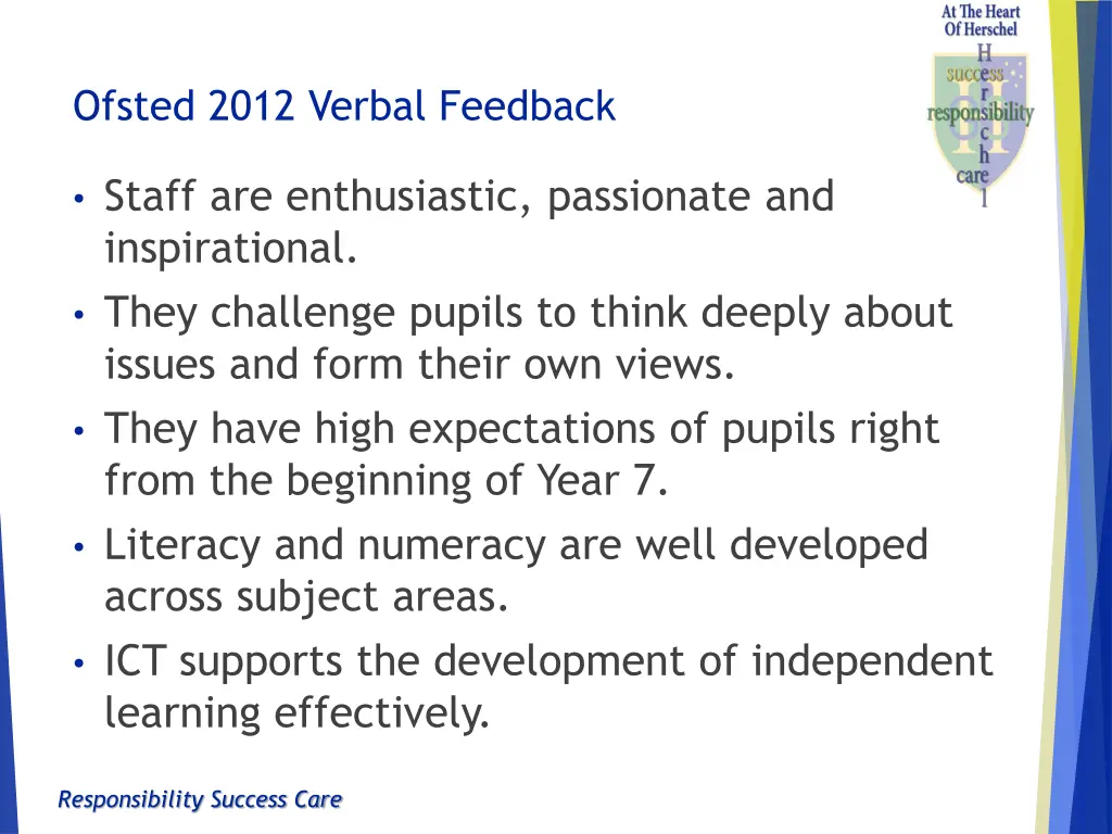 ofsted 2012 verbal feedback 1