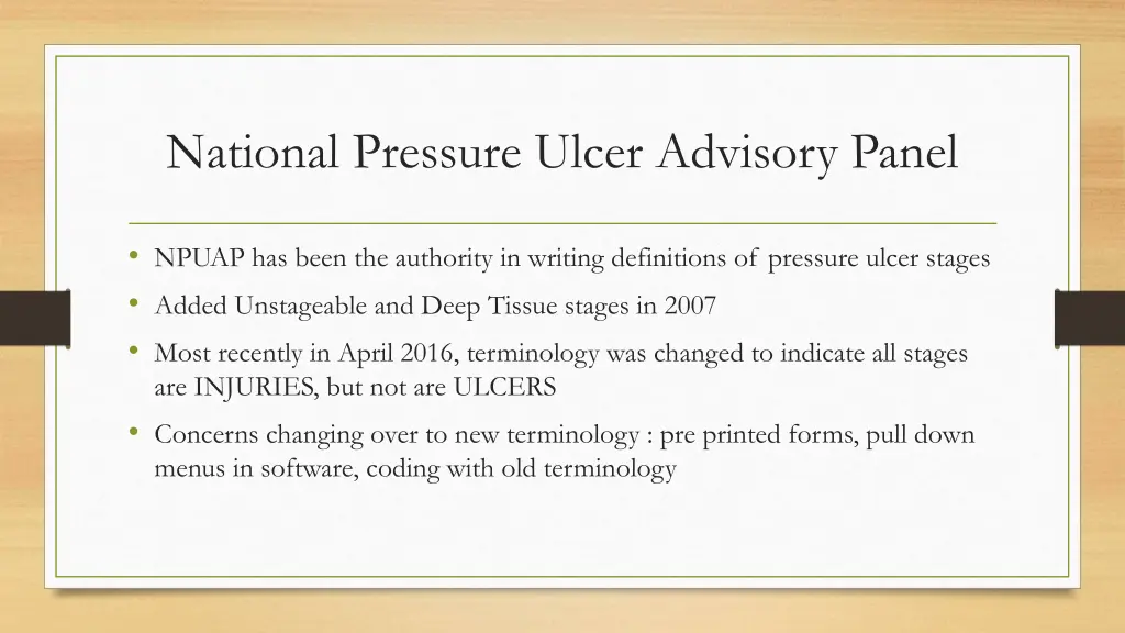 national pressure ulcer advisory panel