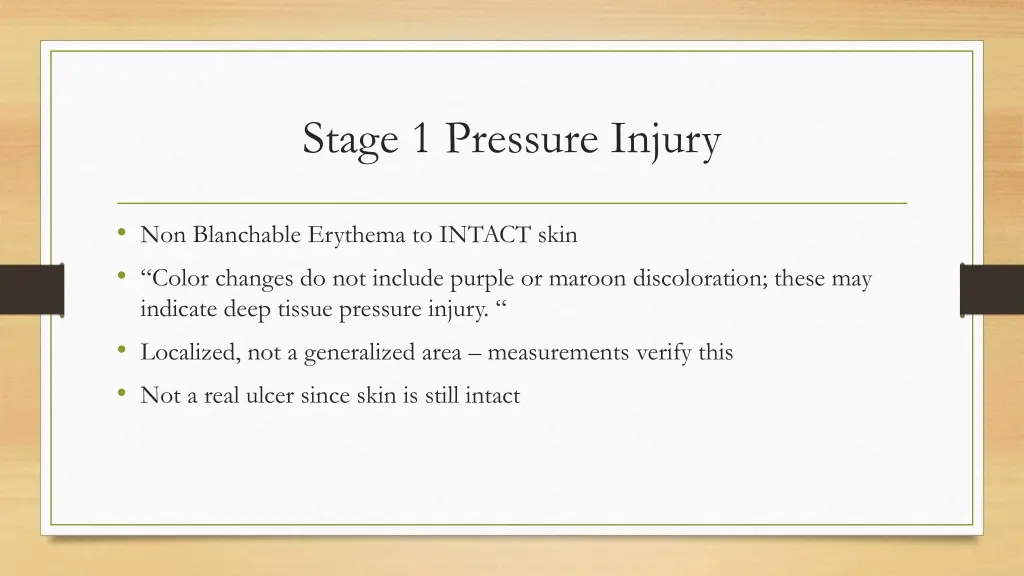 stage 1 pressure injury