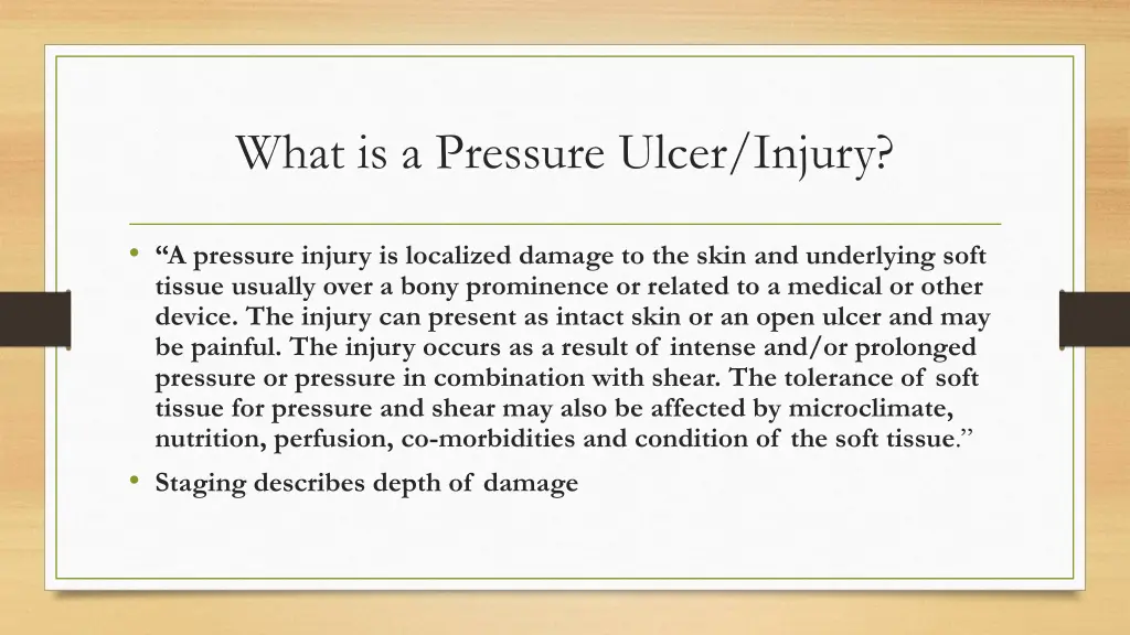 what is a pressure ulcer injury