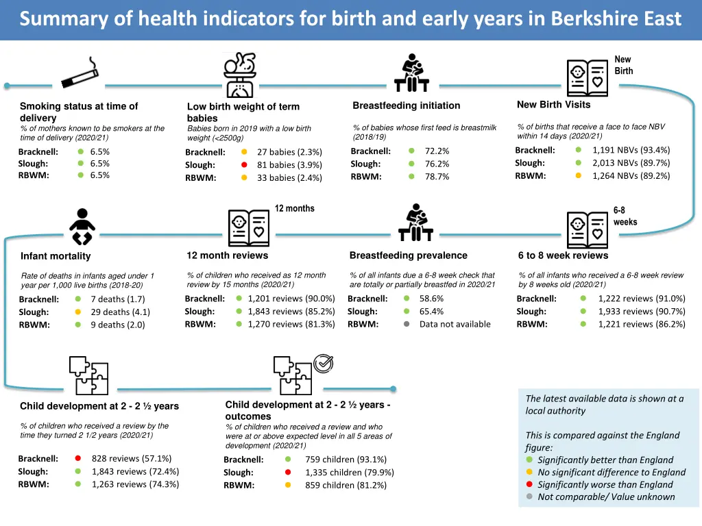 summary of health indicators for birth and early