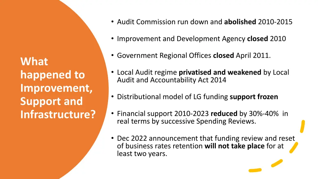 audit commission run down and abolished 2010 2015