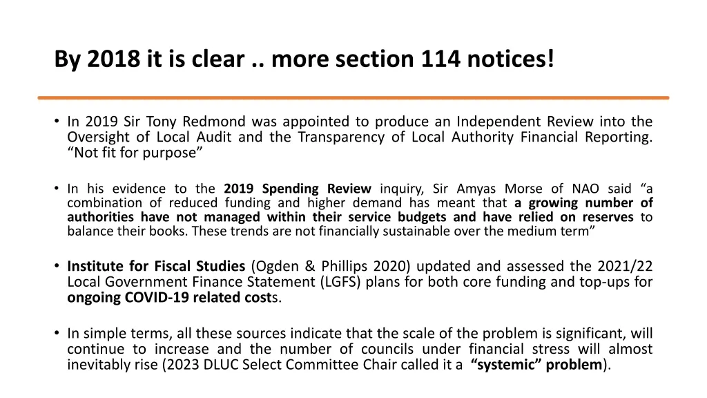 by 2018 it is clear more section 114 notices