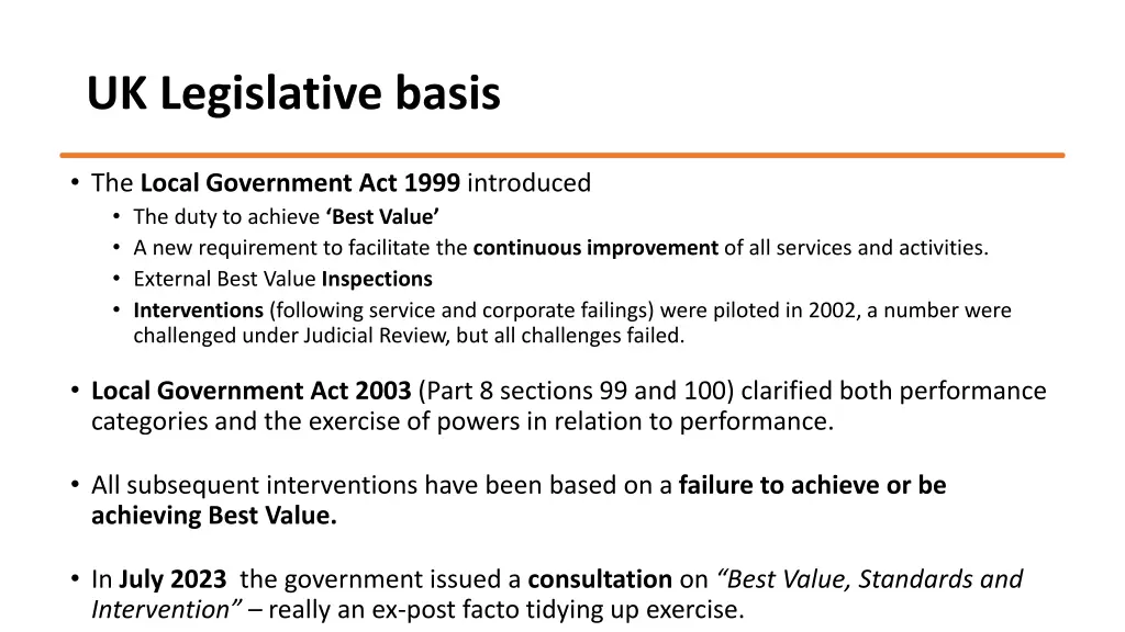 uk legislative basis