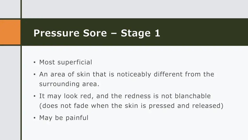 pressure sore stage 1