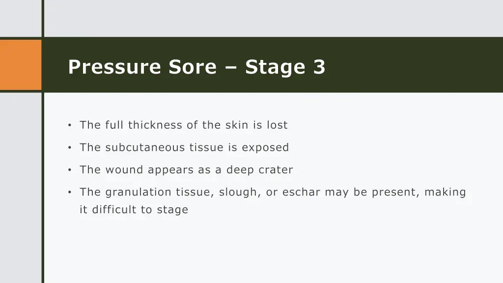 pressure sore stage 3