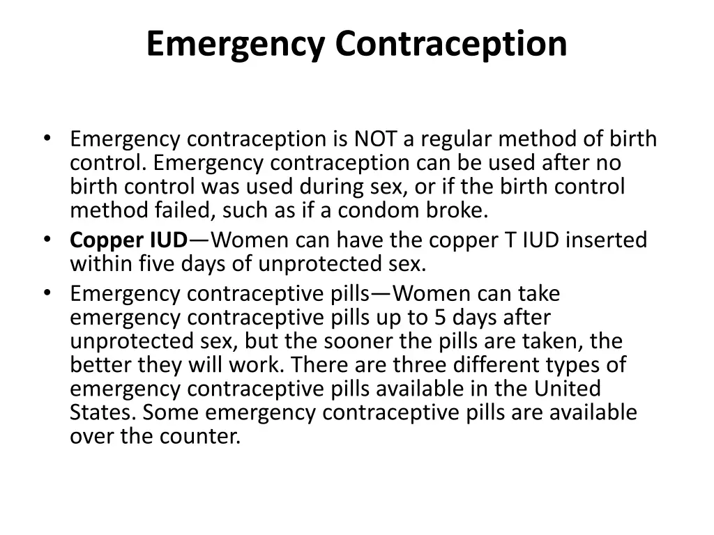 emergency contraception