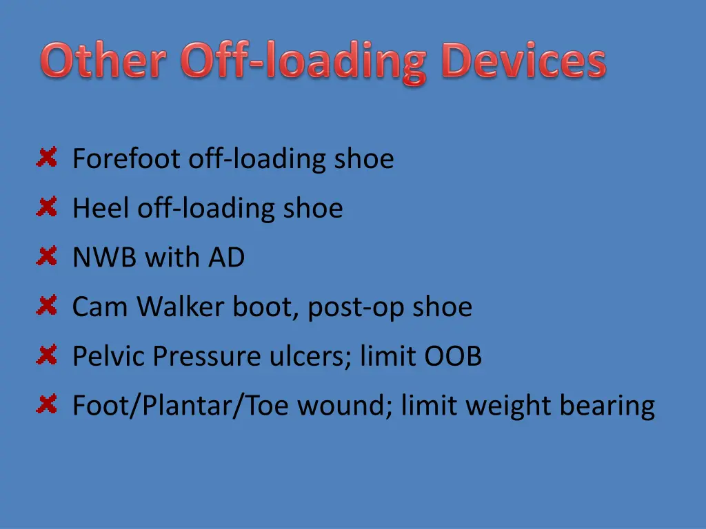 forefoot off loading shoe