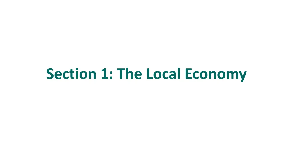 section 1 the local economy