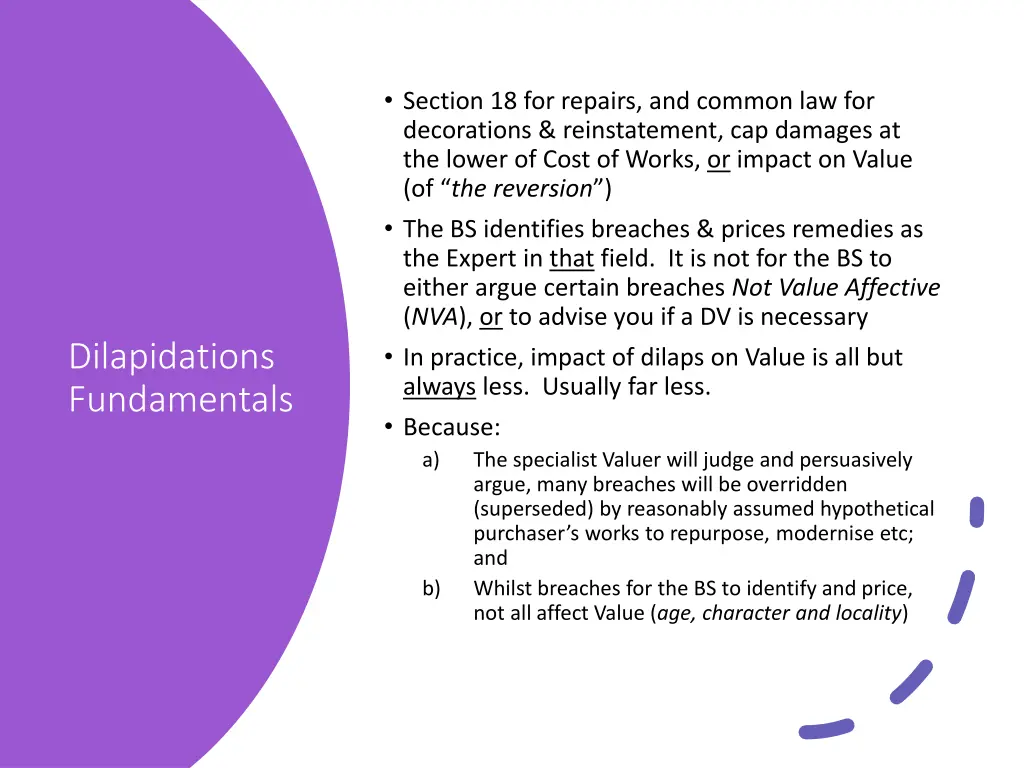 section 18 for repairs and common