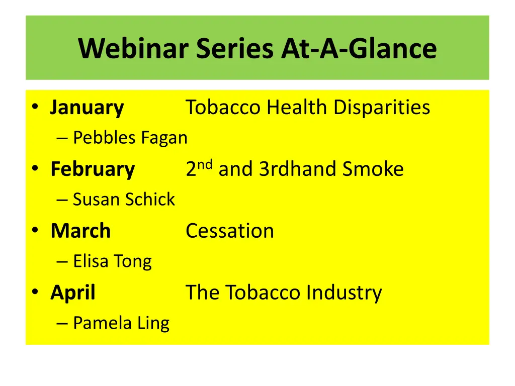 webinar series at a glance 1