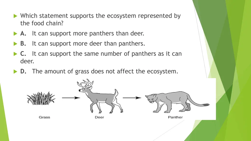 which statement supports the ecosystem