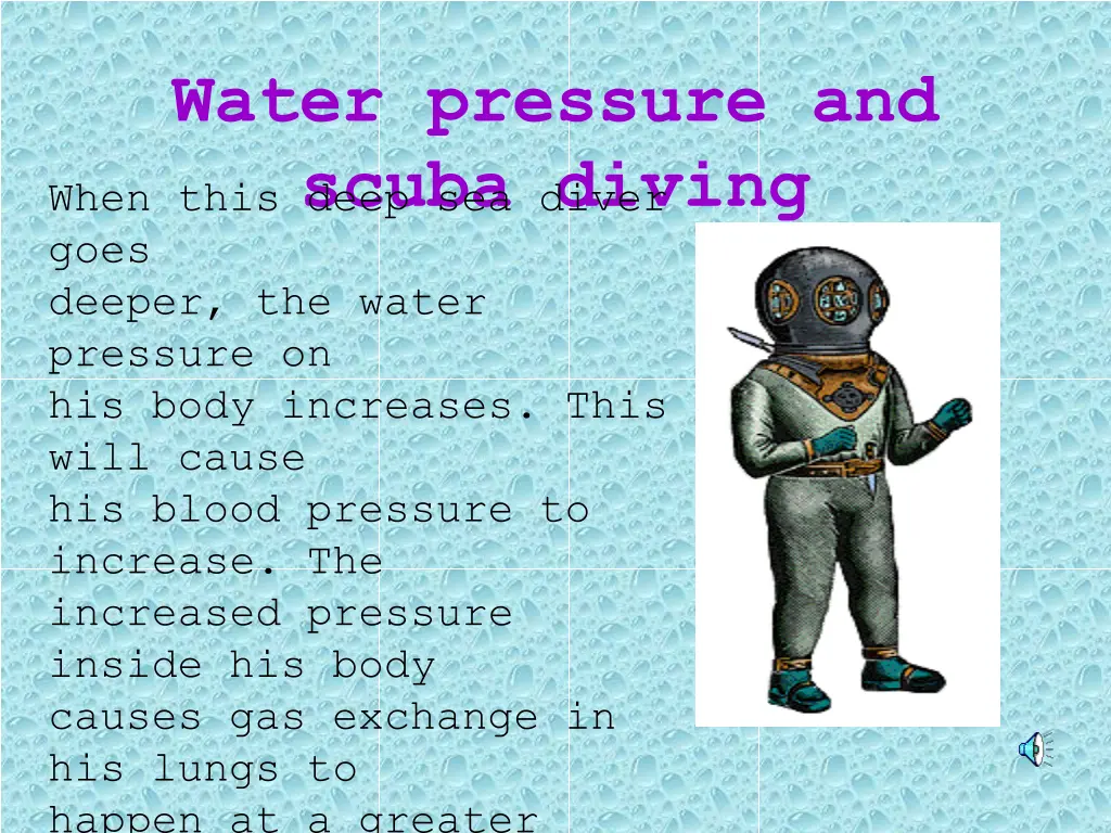 water pressure and scuba diving when this deep