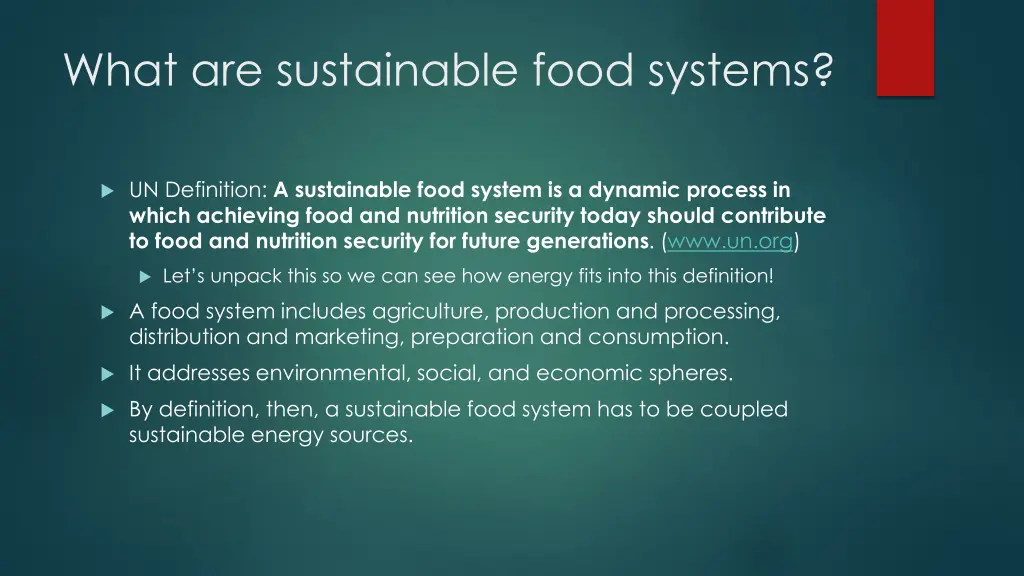 what are sustainable food systems