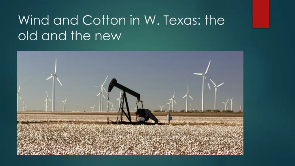 wind and cotton in w texas the old and the new