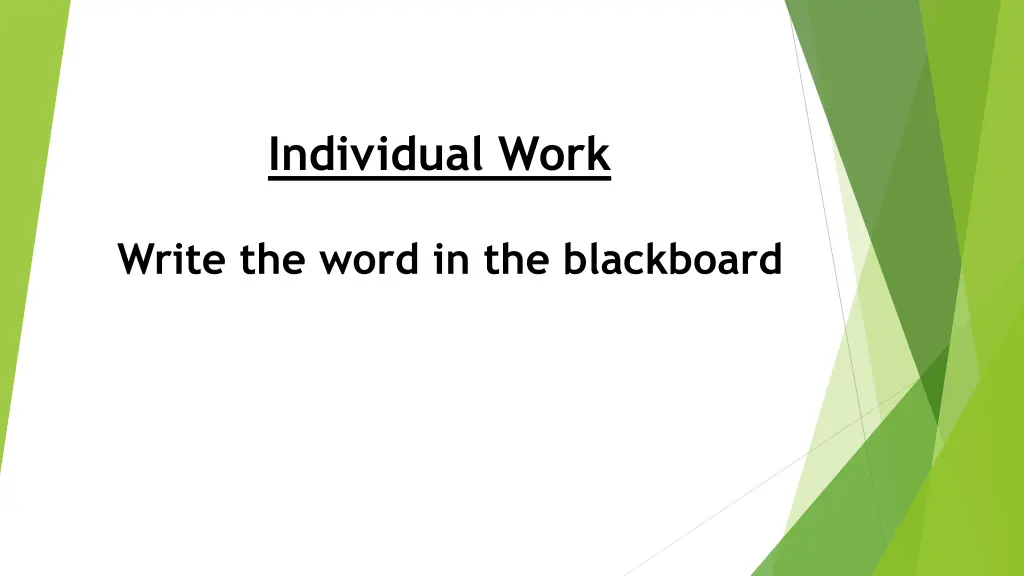 individual work