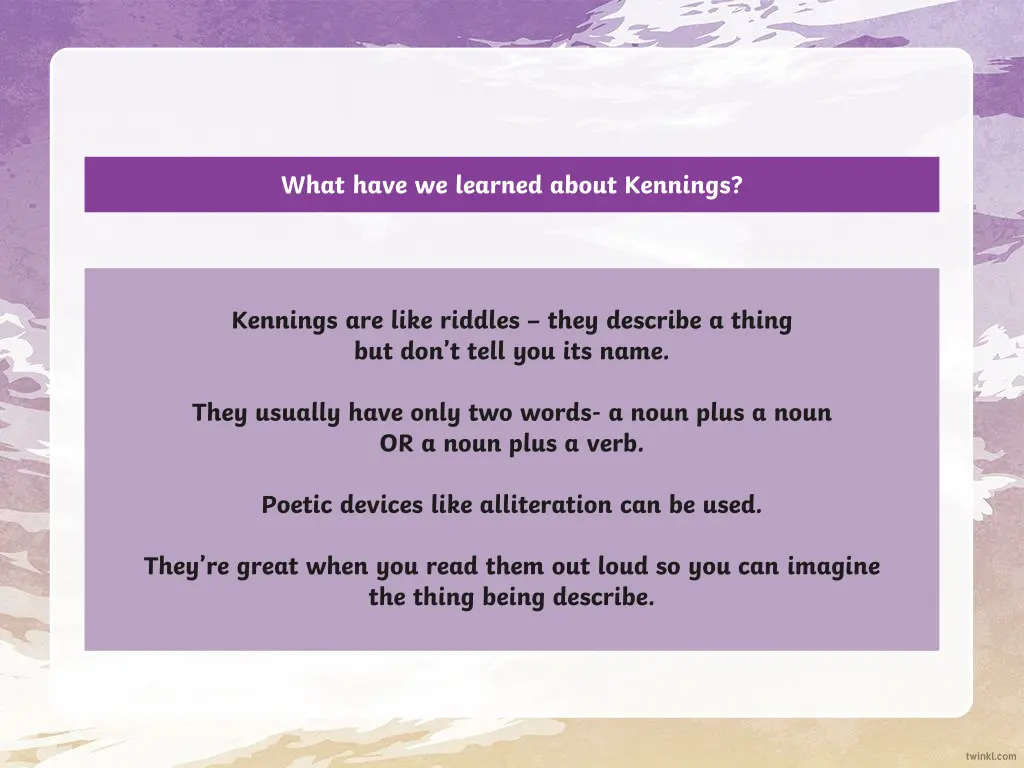 what have we learned about kennings