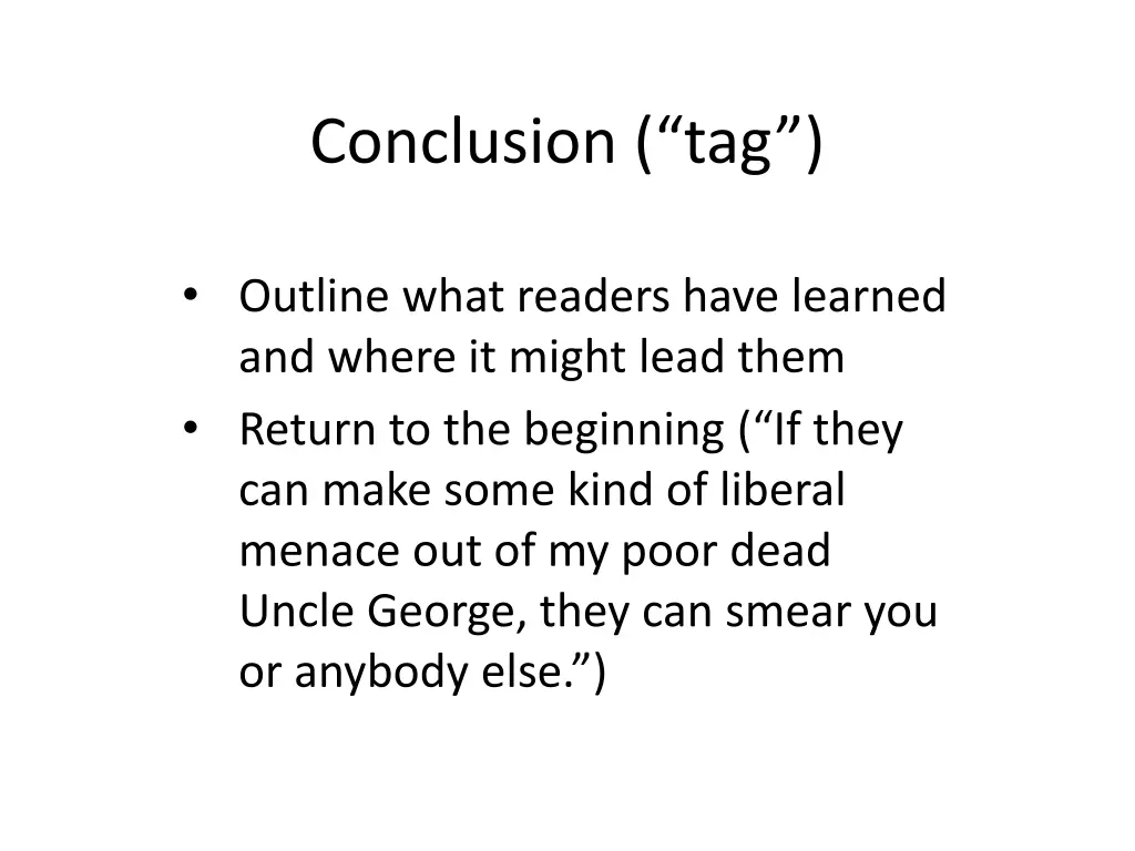 conclusion tag