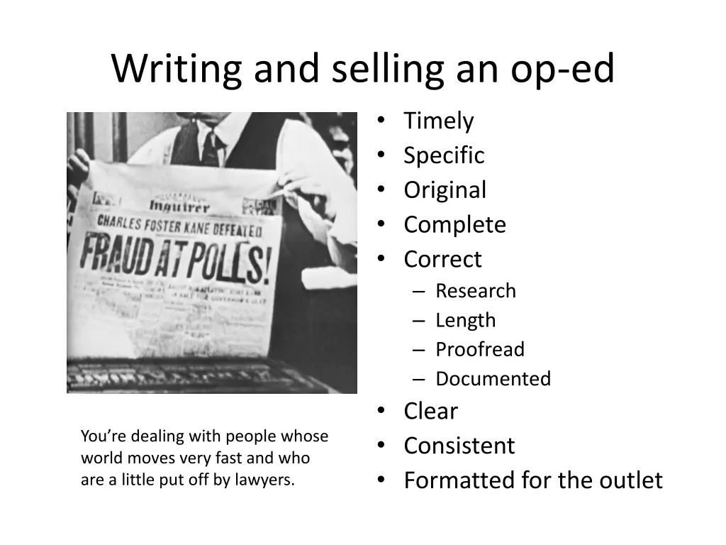 writing and selling an op ed