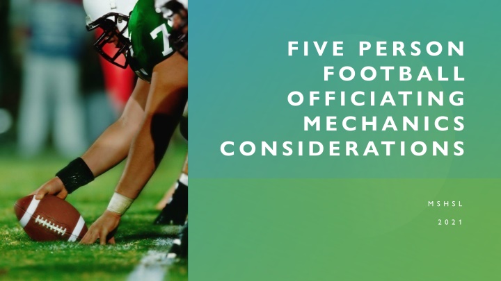 five person football officiating mechanics