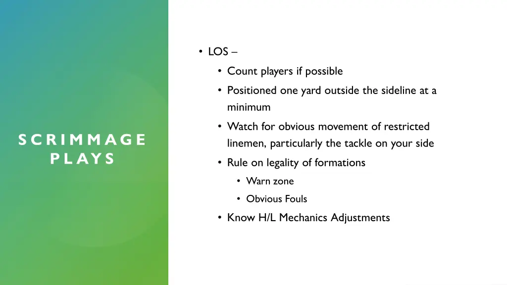 los count players if possible positioned one yard