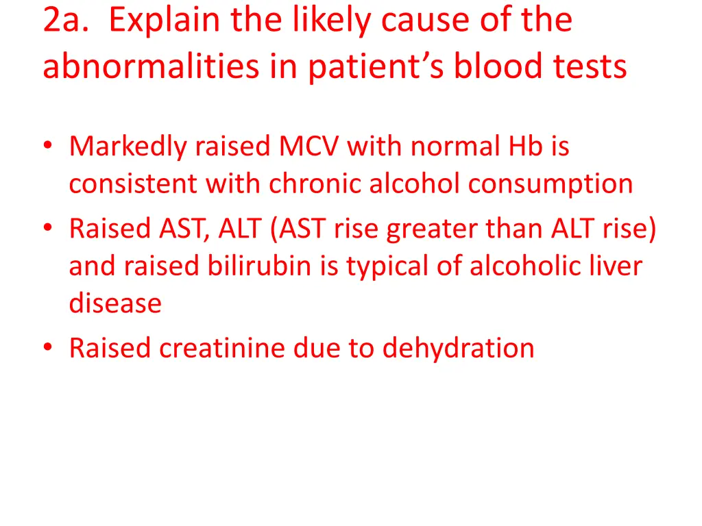 2a explain the likely cause of the abnormalities 1