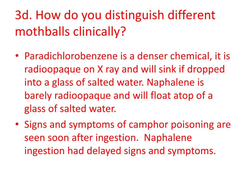 3d how do you distinguish different mothballs