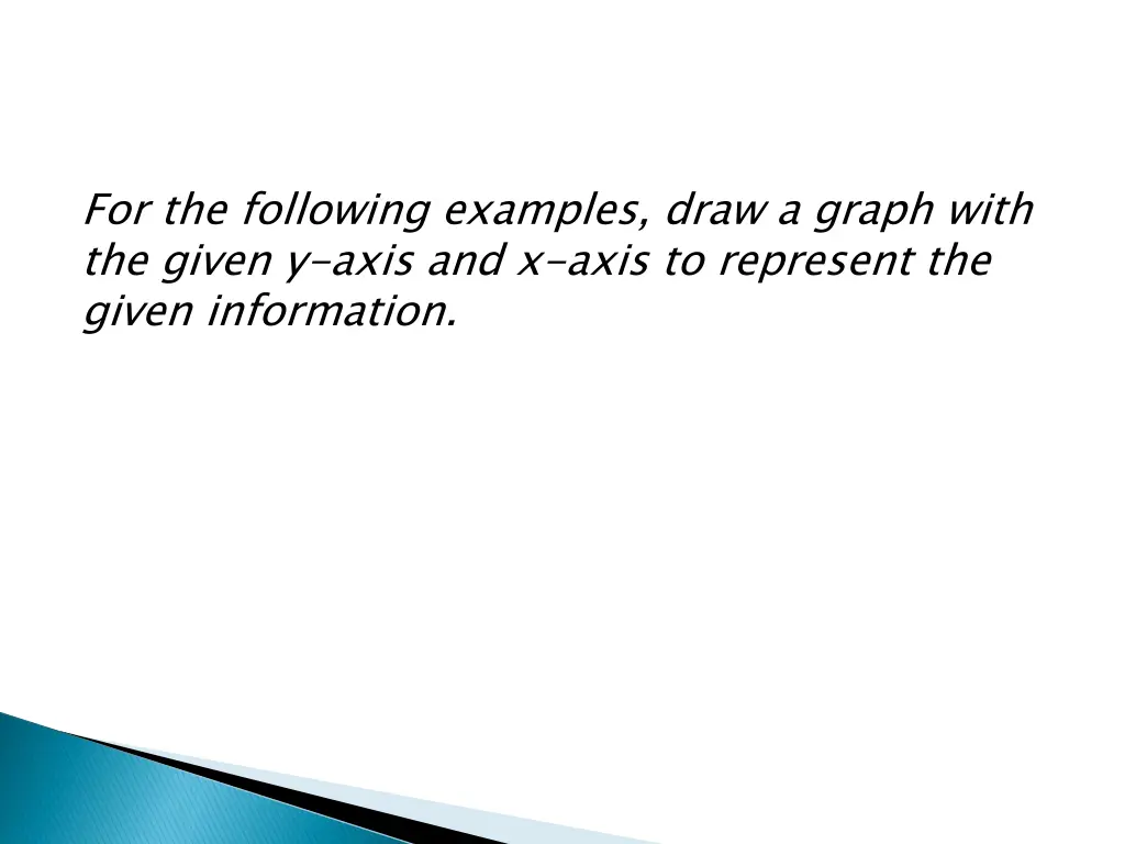 for the following examples draw a graph with