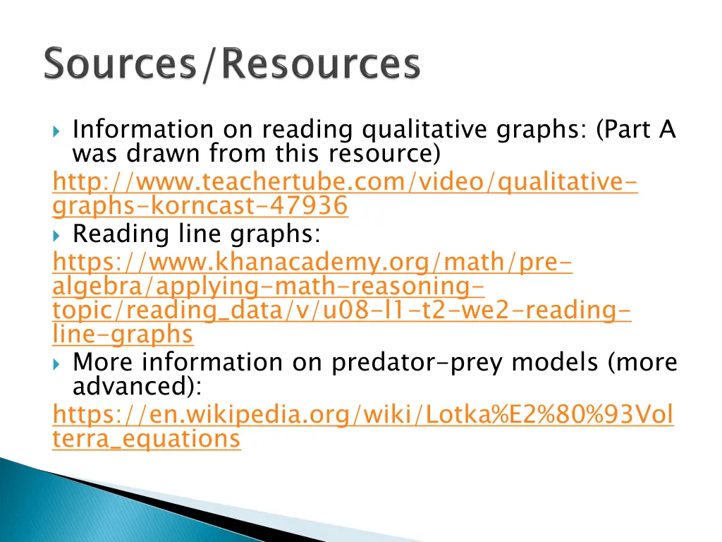 information on reading qualitative graphs part