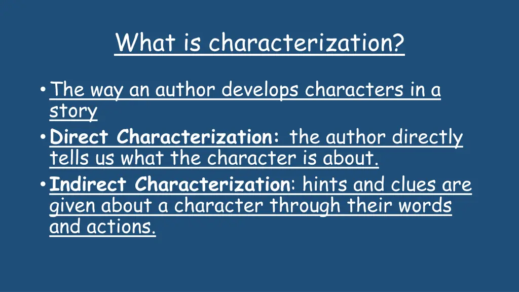 what is characterization