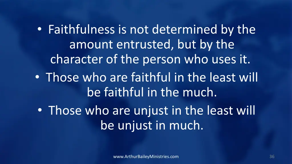 faithfulness is not determined by the amount