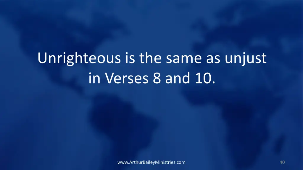 unrighteous is the same as unjust in verses